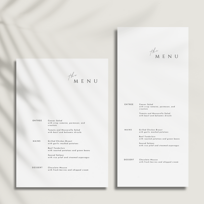 Menu Editable Template