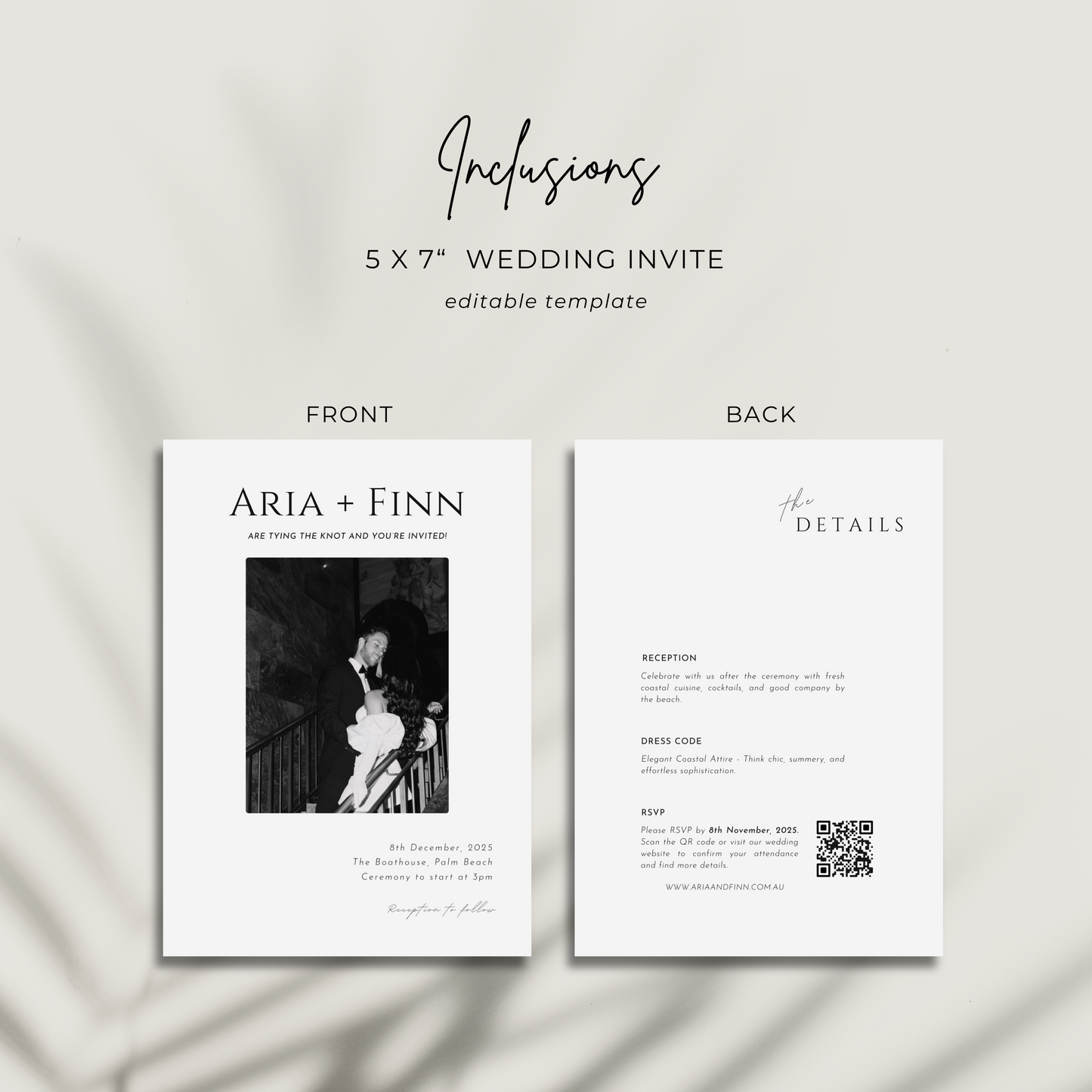 Wedding Invitation Editable Template